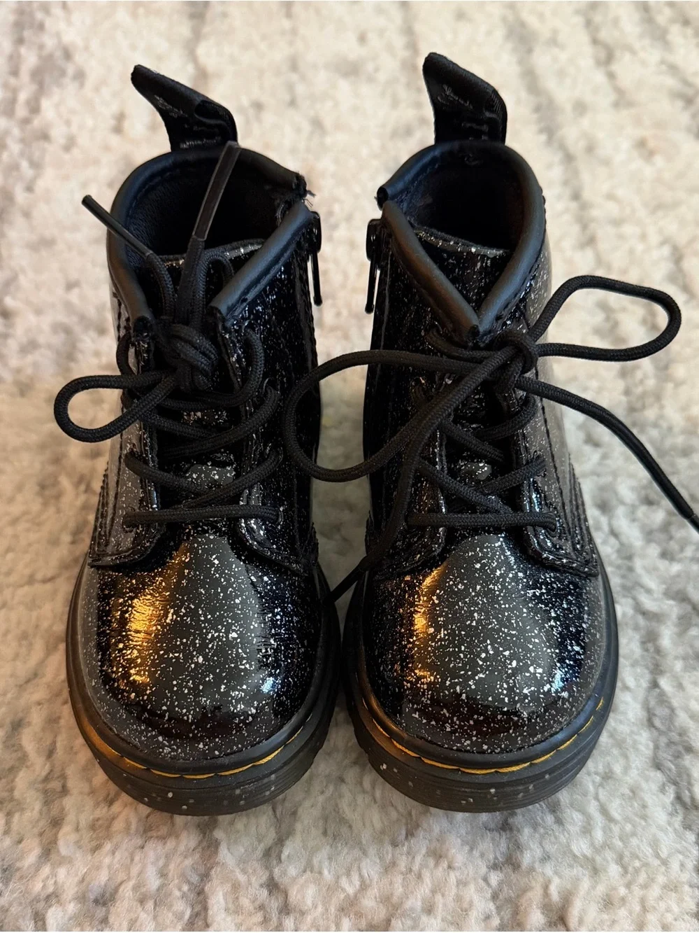 Dr. Martens 1460 Glitter Patent Leather Boots Toddler Size 6